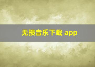 无损音乐下载 app